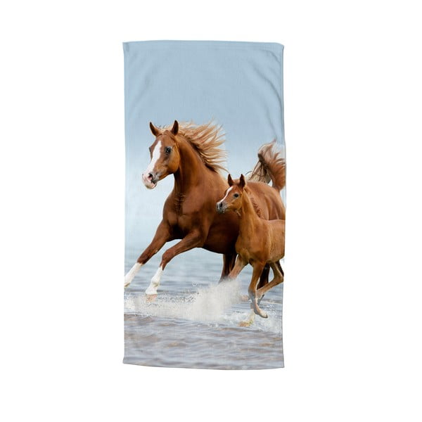 Prosop de plajă albastru/maro din catifea pentru copii 75x150 cm Free – Good Morning