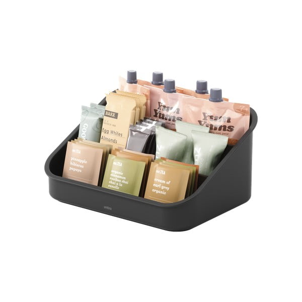 Organizator de baie negru pentru cosmetice din plastic reciclat Bellwood – Umbra-image-4