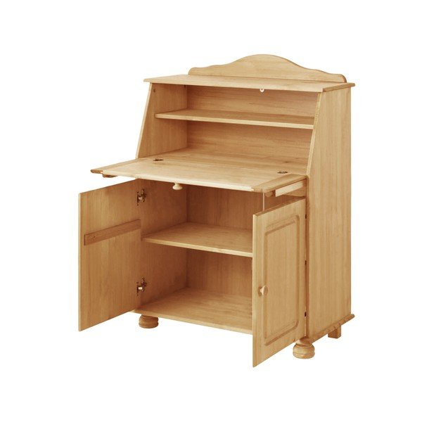 Comodă în culoare naturală înaltă din lemn de pin cu dulap de birou 107x39 cm Mette – Støraa-image-4