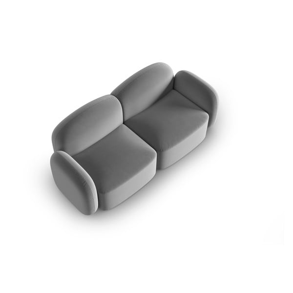 Canapea gri cu tapițerie din catifea 194 cm Blair – Micadoni Home-image-3