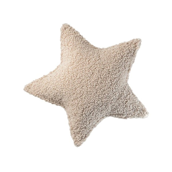 Pernă decorativă pentru copii maro deschis cu tapițerie din țesătură bouclé Star – Wigiwama
