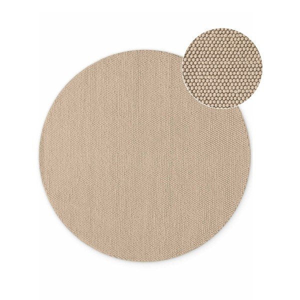 Covor bej țesut manual rotund din lână ø 200 cm Richmond Diana – Ted Baker