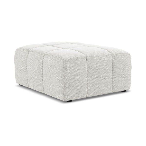 Taburet alb cu tapițerie din țesătură bouclé Aloha – Makamii-image-3