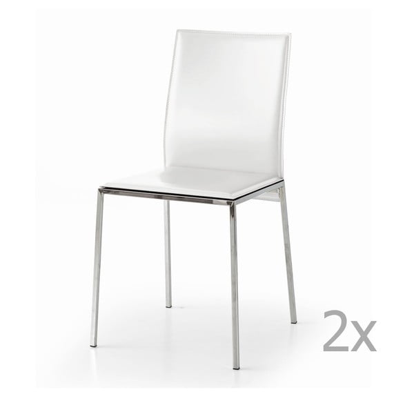 Set 2 scaune Castagnetti Fax, alb