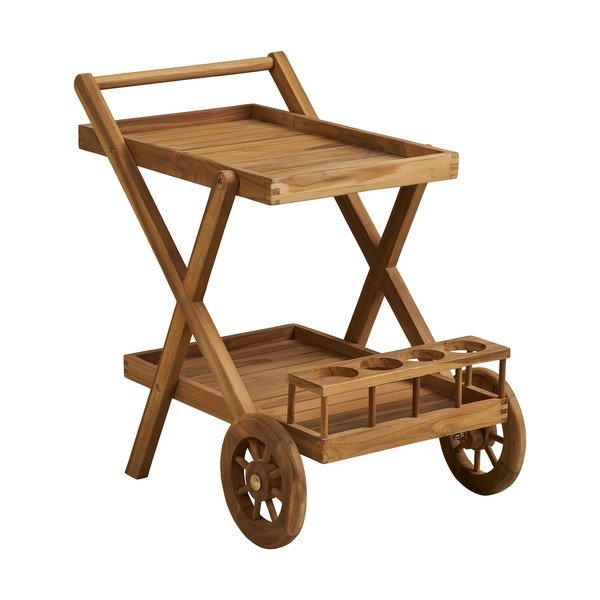 Măsuță de servire cu roți din lemn masiv 50x86 cm Pasaku – House Nordic