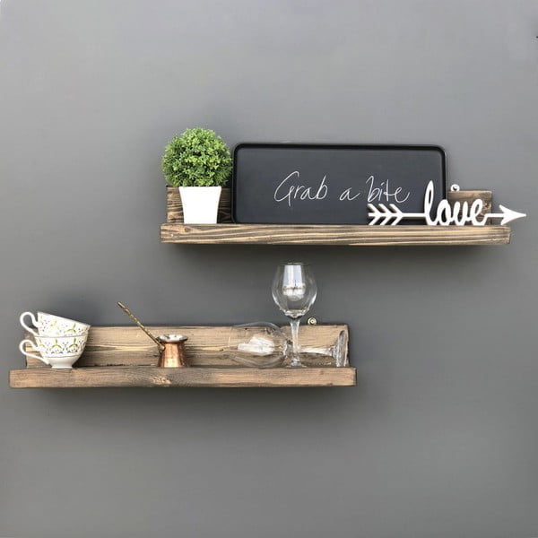 Set 2 rafturi din lemn pentru perete Simple-image-3