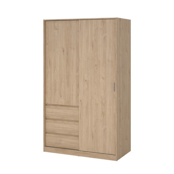 Șifonier în culoare naturală cu aspect de lemn de stejar cu ușă glisantă 119x200x60 cm Naia – Tvilum-image-4