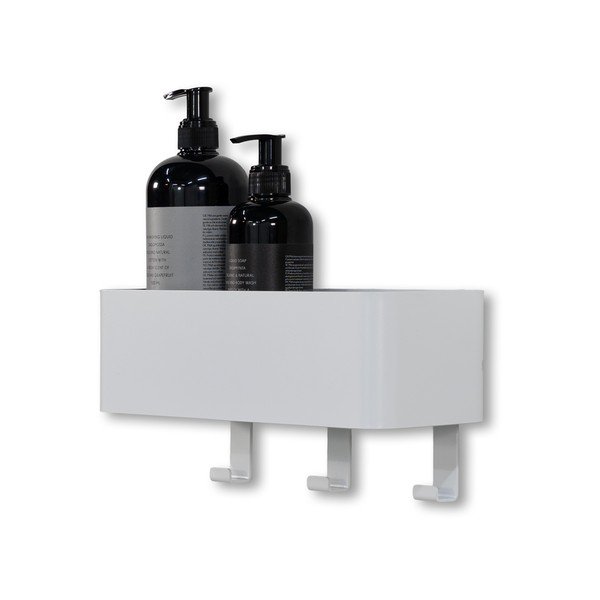 Raft pentru baie alb de montat pe perete din oțel Multi – Spinder Design-image-2