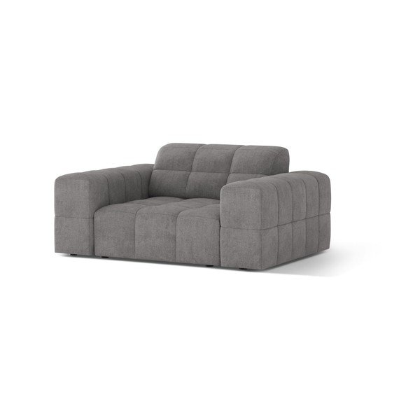 Fotoliu gri cu tapițerie din chenille Chicago – Cosmopolitan Design