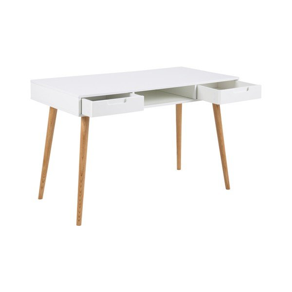 Birou cu 2 sertare Actona Elise, alb-image-3