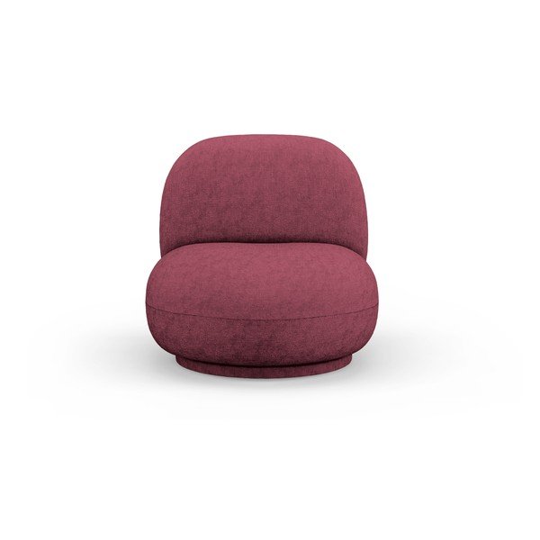 Fotoliu burgundy pivotant cu tapițerie din chenille Chuck – Micadoni -image-1