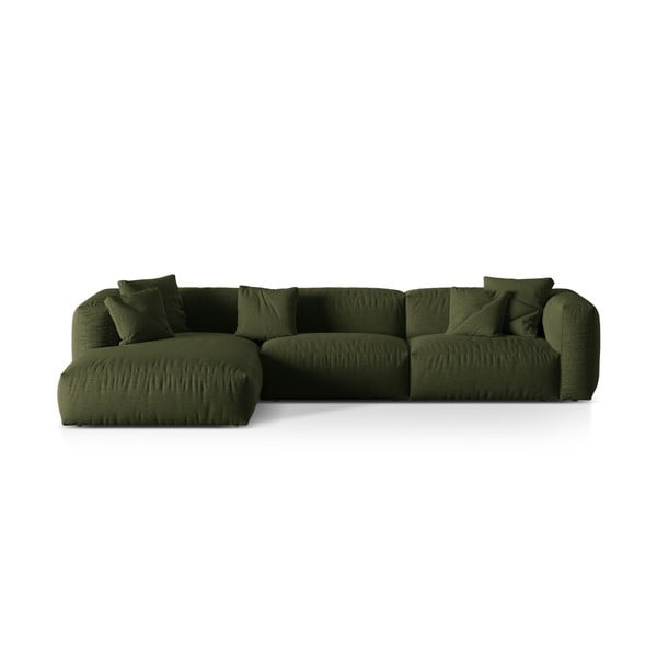 Colțar modular verde (cu colț pe partea stângă ) Martina – Micadoni Home