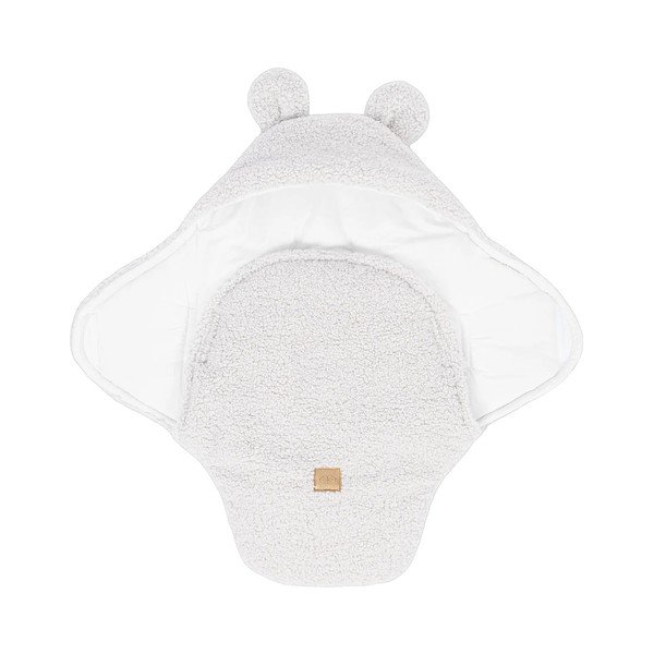 Păturică de înfășat fildeș din sherpa 45x80 cm – Meowbaby-image-2