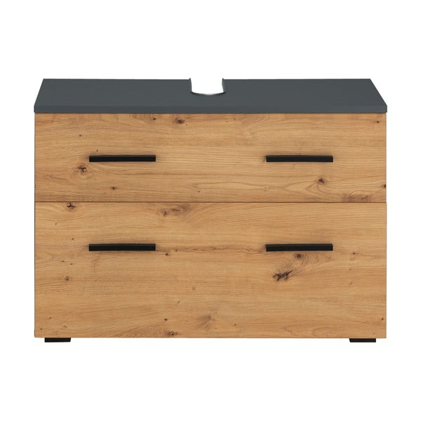 Dulap sub chiuvetă în culoare naturală cu aspect de lemn de stejar 55x35 cm Malika – Støraa