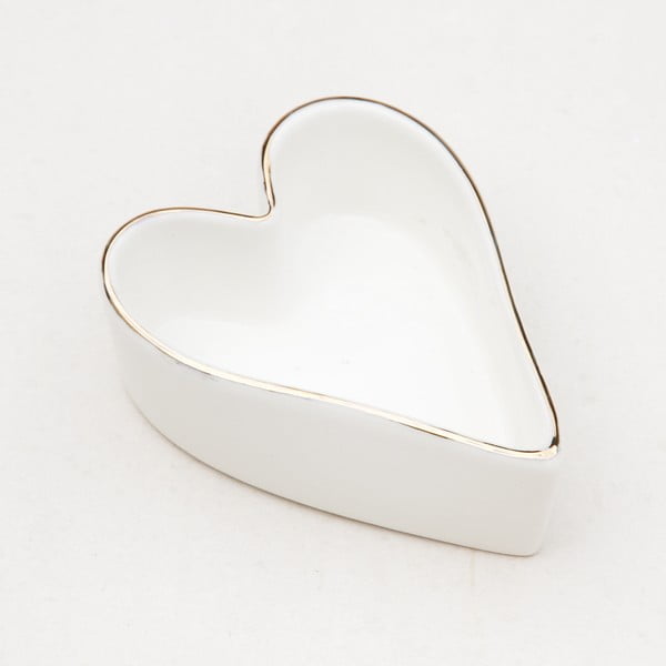 Bol din ceramică în formă de inimă Caroline Gardner, alb
