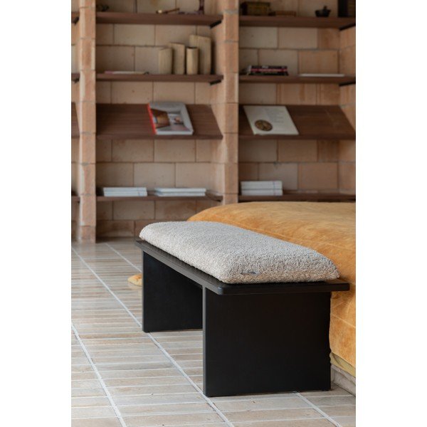 Bancă bej cu tapițerie din țesătură bouclé Shiho – Dutchbone-image-1