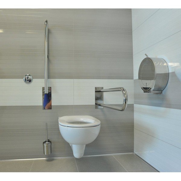 Mâner de siguranță pentru baie de montat pe perete din oțel inoxidabil 62 cm Handicap U – Sapho-image-1