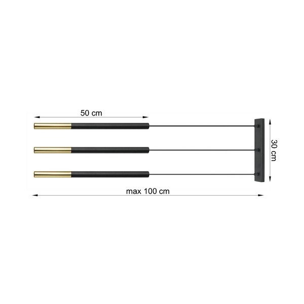 Lustră Sollux Asarot 3L, negru-auriu-image-2