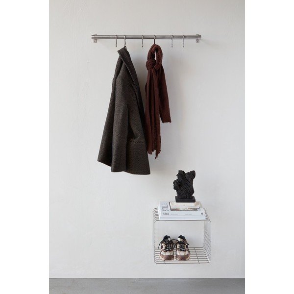 Cuier de perete argintiu mat din oțel inoxidabil 70 cm Hang-It – Mette Ditmer Denmark-image-1