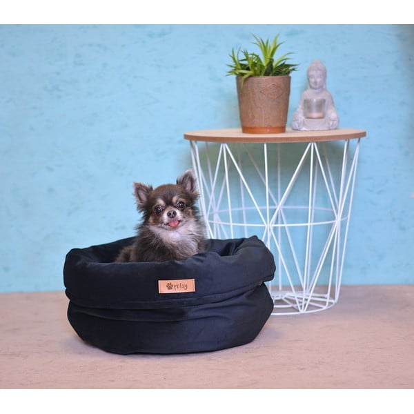 Pătuț pentru animale de companie, albastru închis, din catifea ø 40 cm Basket Royal - Petsy-image-2