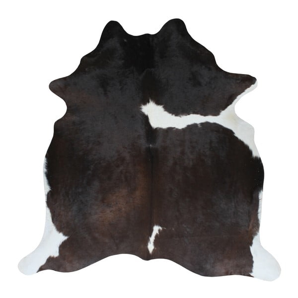 Covor din piele de vacă, 195 x 175 cm, negru - maro 