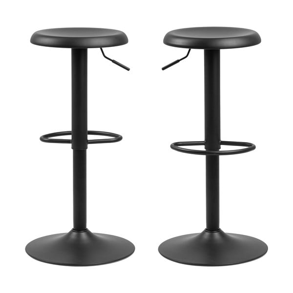 Scaun de bar negru cu înălțime ajustabilă din metal (înălțime șezut 59 cm) Finch – Actona-image-2