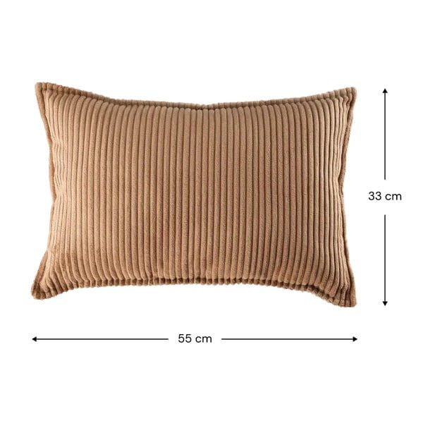 Pernă decorativă pentru copii maro cu tapițerie din catifea reiată Bolster – Wigiwama-image-3