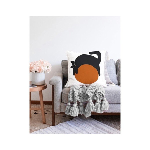 Față de pernă din amestec de bumbac Minimalist Cushion Covers Kitty, 55 x 55 cm-image-2