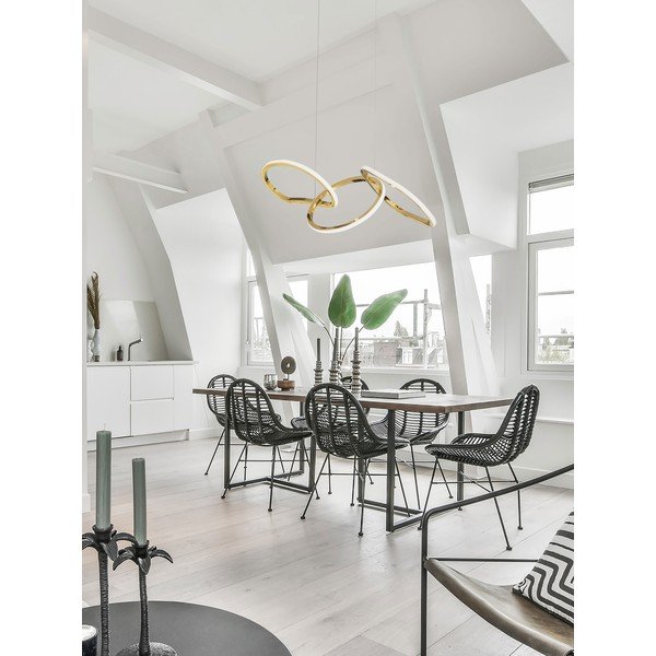 Lustră aurie LED cu intensitate reglabilă din aluminiu Girish – Nova Luce-image-1