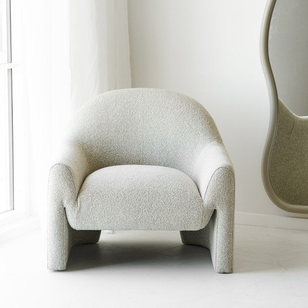 Fotoliu crem cu tapițerie din chenille Zahara – House Nordic-image-1