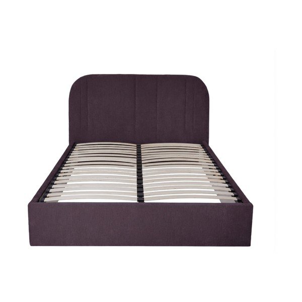 Pat matrimonial mov tapițat cu spațiu de depozitare cu somieră 160x200 cm Sidney – Bobochic Paris-image-3