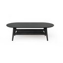 Măsuță de cafea neagră cu aspect de lemn de stejar 60x130 cm Curved – Woodman