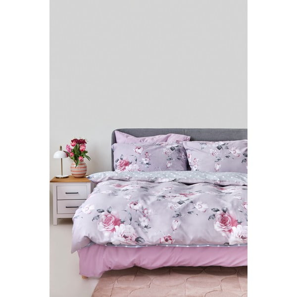 Lenjerie de pat din bumbac pentru pat dublu Bonami Selection Belle, 200 x 220 cm, gri-image-3