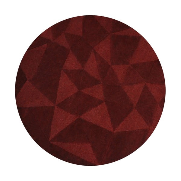 Covor burgundy țesut manual rotund din lână ø 160 cm Shard Red – Flair Rugs