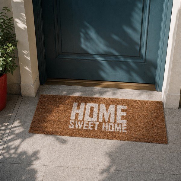 Preș PT LIVING Home Sweet Coir, 75 x 26 cm, alb maro-image-1