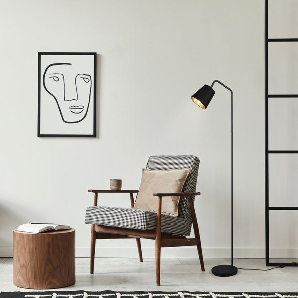 Lampadar negru cu abajur textil (înălțime 148 cm) Buddy – Reality-image-1