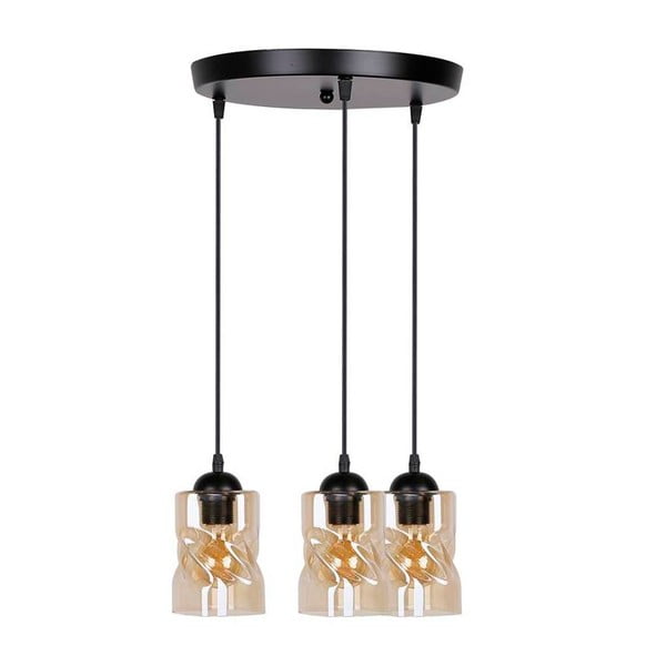 Lustră neagră cu abajur din sticlă Felis – Candellux Lighting-image-3