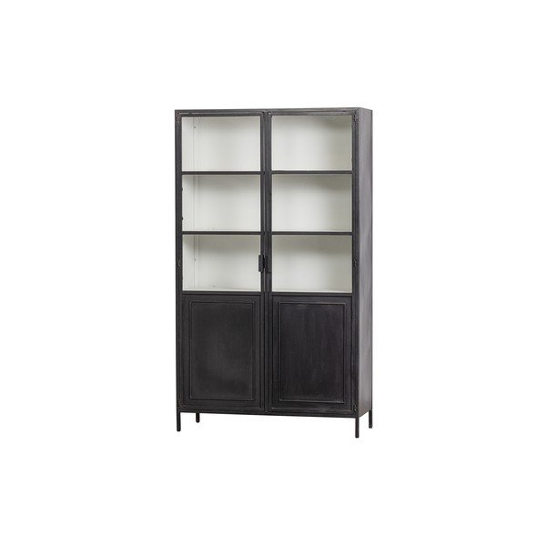 Vitrină neagră din metal 110x189 cm Nora – Basiclabel -image-3