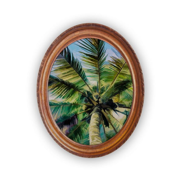 Tablou oval Velvet Atelier Palm Tree