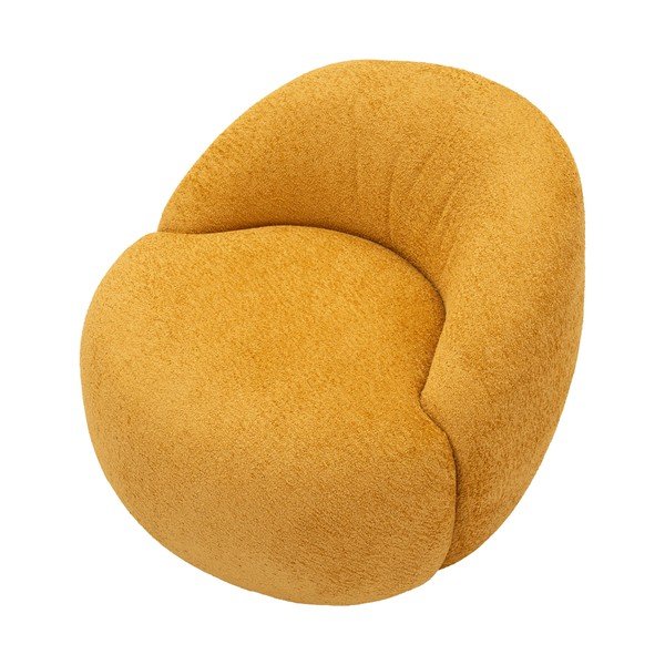 Fotoliu galben muștar cu tapițerie din țesătură bouclé Ginerva – Mauro Ferretti-image-3