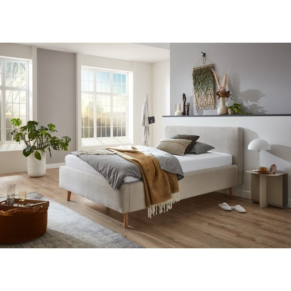 Pat bej tapițat fără somieră 120x200 cm Mattis – Meise Möbel-image-1