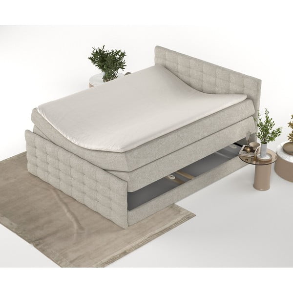 Pat boxspring bej cu spațiu de depozitare 160x200 cm Blend – Maison de Rêve-image-4