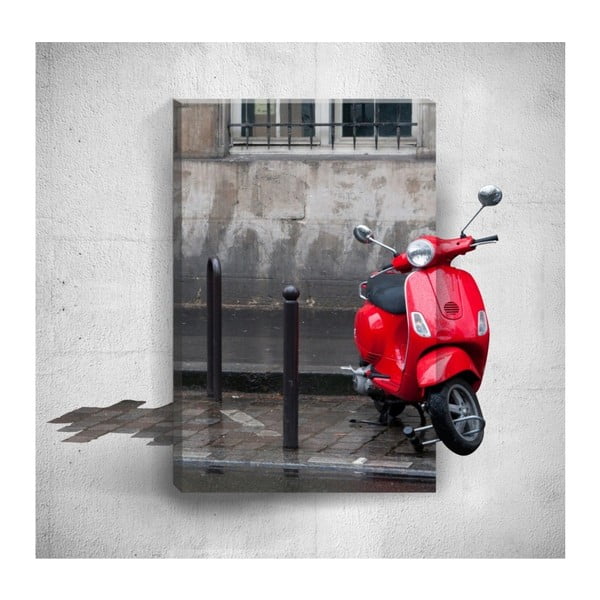 Tablou de perete 3D Mosticx Red Scooter, 40 x 60 cm