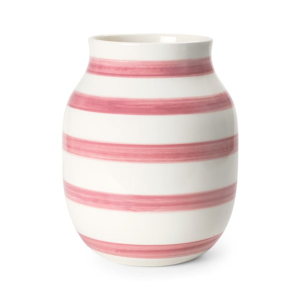 Vază din ceramică Kähler Design Omaggio, înălțime 20 cm, alb - roz