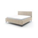 Pat matrimonial bej tapițat cu spațiu de depozitare cu somieră 180x200 cm Lizzano – Meise Möbel