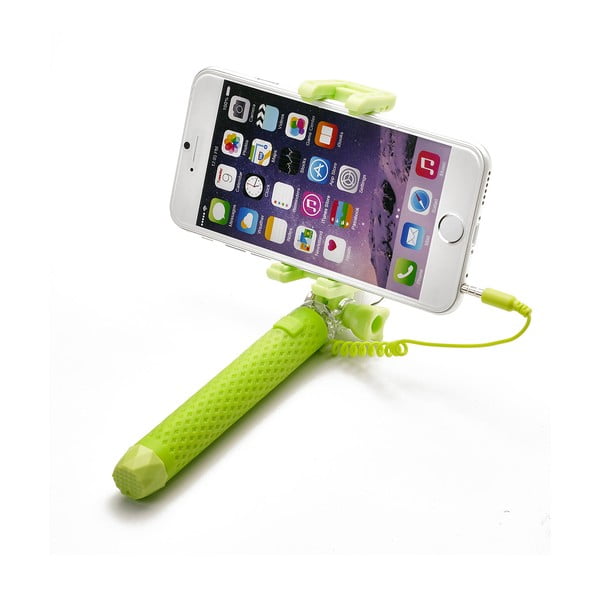 Selfie stick verde cu declanșator Celly Mini Selfie, jack 3.5mm