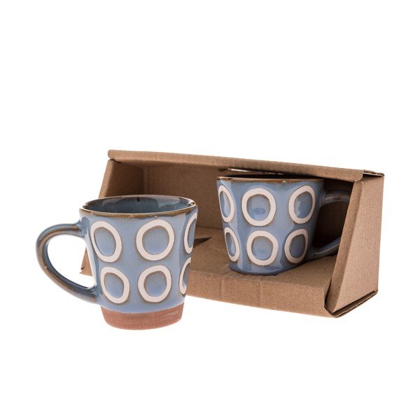 Căni albastre 2 buc. pentru espresso din ceramică 100 ml Rings – Dakls
