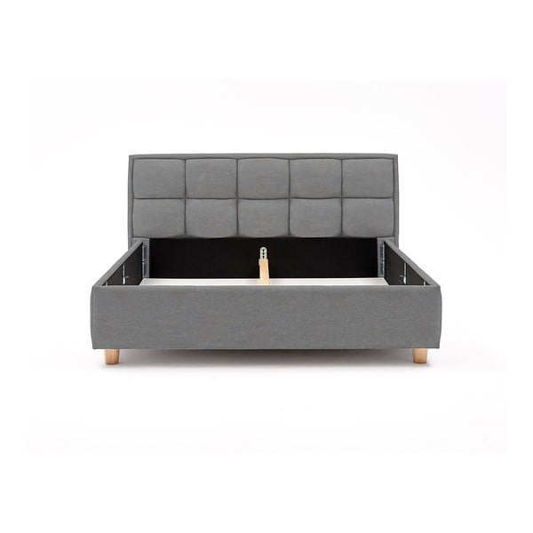 Pat dublu cu somieră și spațiu pentru depozitare ProSpánek Karme, 160 x 200 cm, albastru deschis-image-3