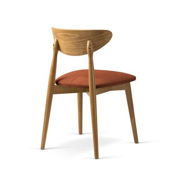 Scaun de dining în culoare naturală/teracotă stivuibil din lemn de fag Leon – Micadoni -image-2