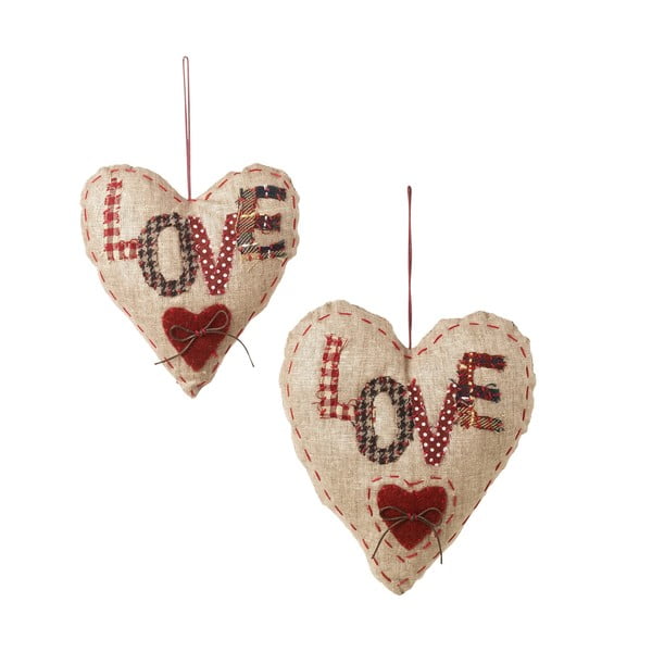 Set 2 decorațiuni suspendabile Love Hearts